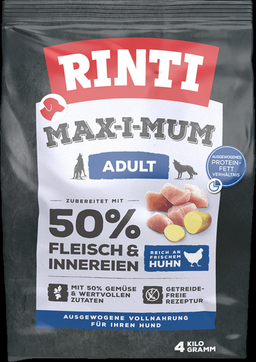 RINTI Hunde-Trockenfutter Max-i-Mum Adult 50 Prozent Huhn